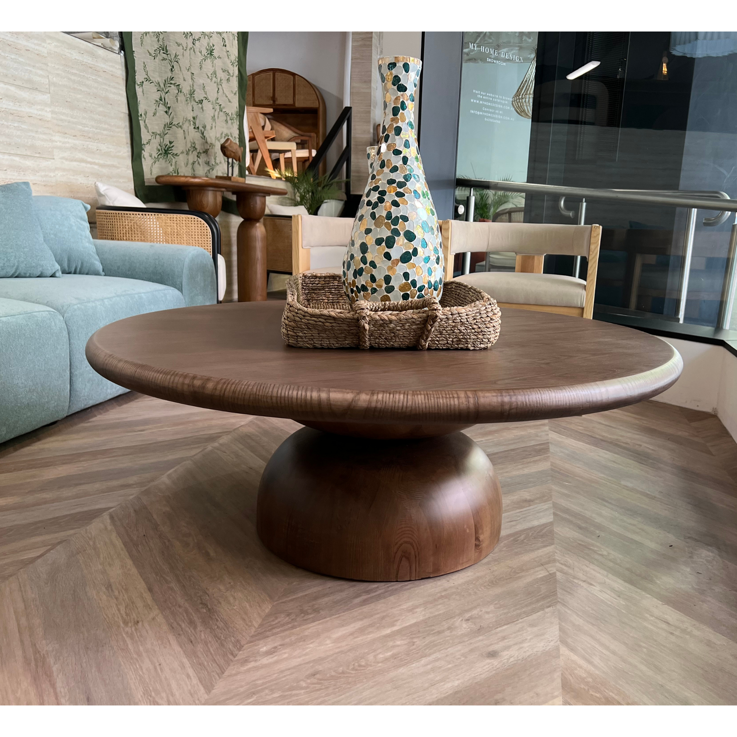 Baobab Wood Round Coffee Table - Ready to Ship