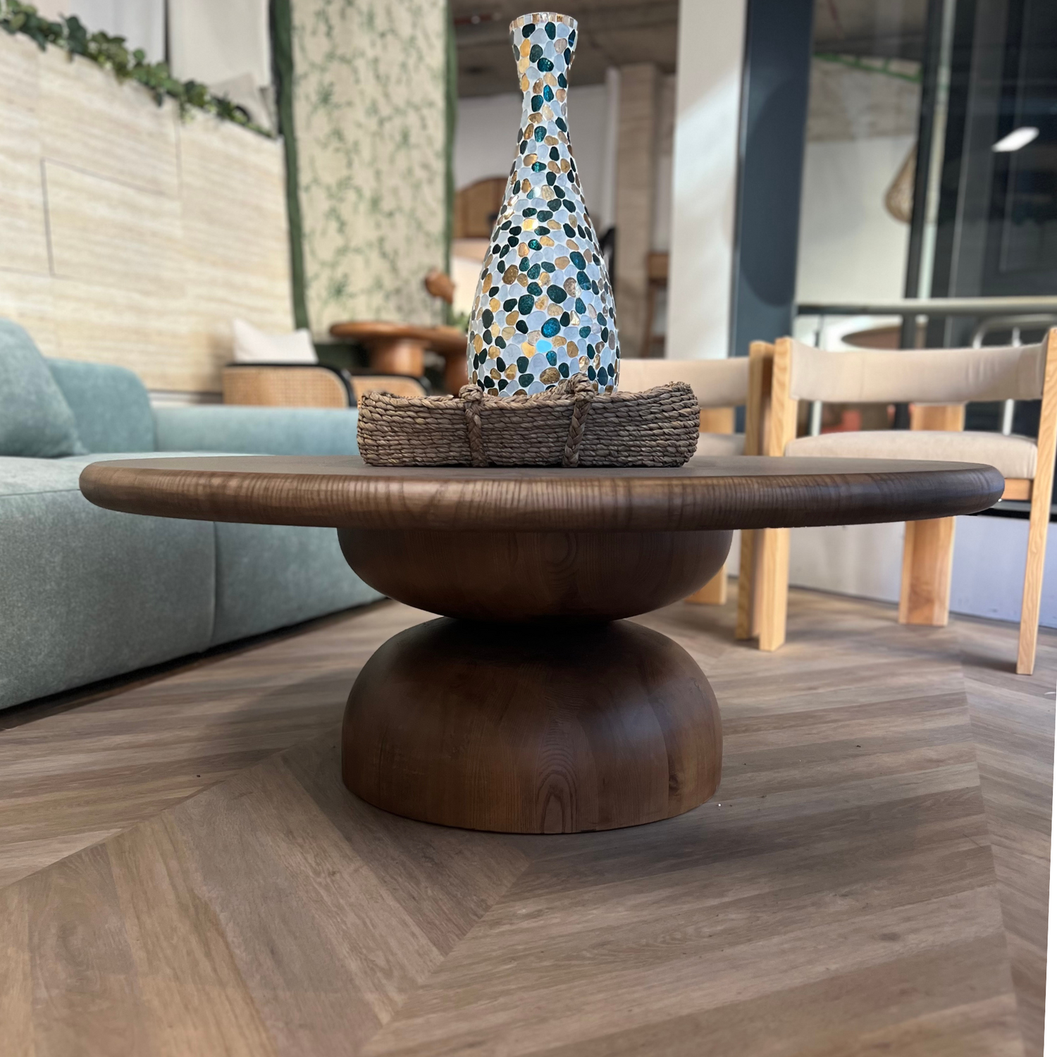 Baobab Wood Round Coffee Table - Ready to Ship