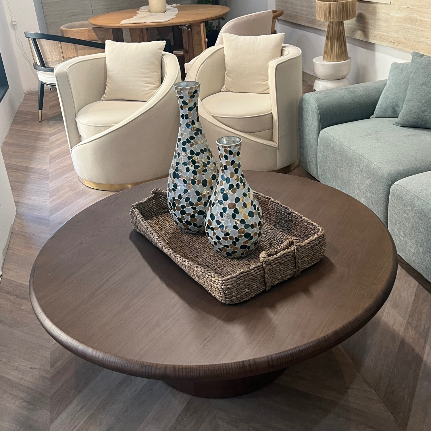 Baobab Wood Round Coffee Table - Ready to Ship