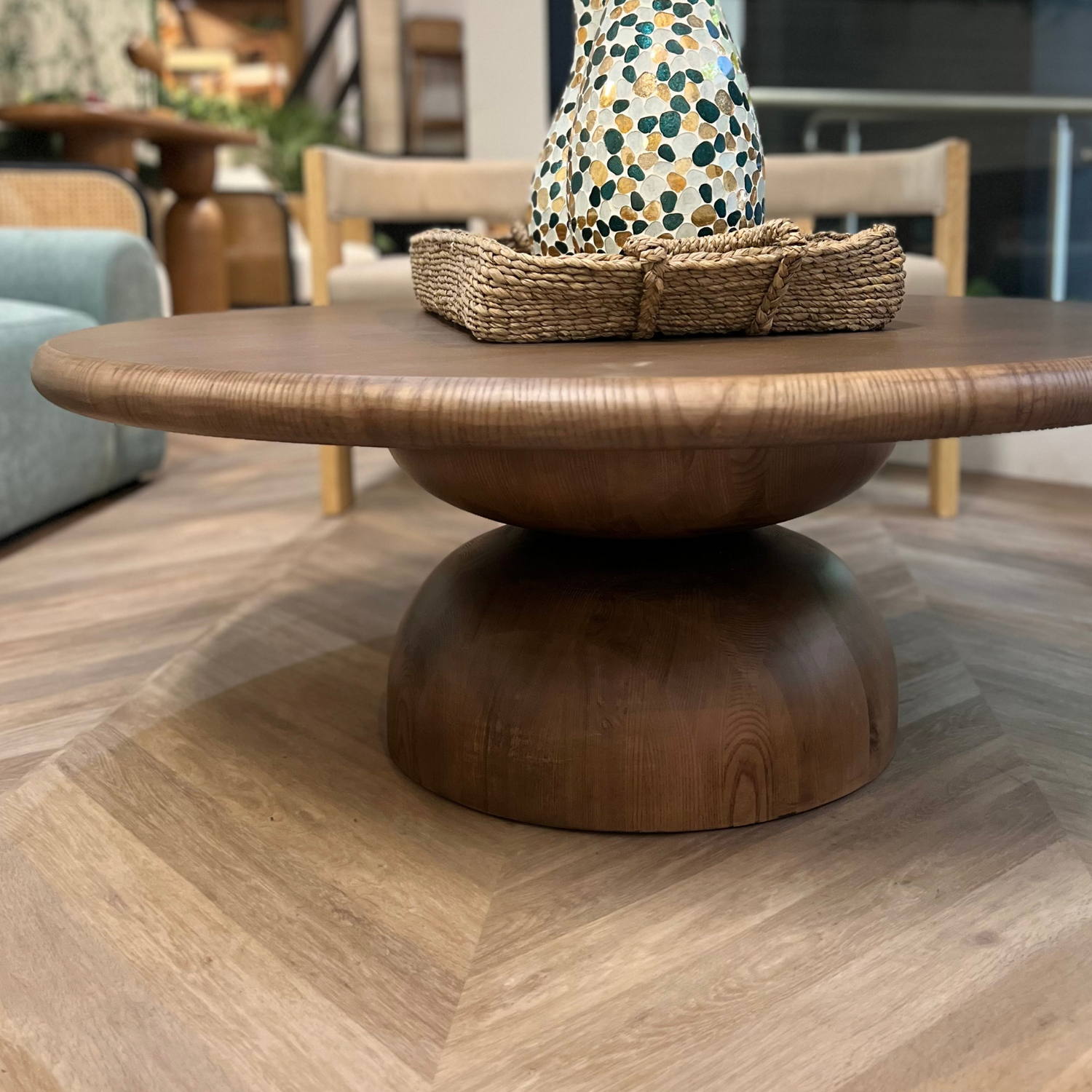 Baobab Wood Round Coffee Table - Ready to Ship