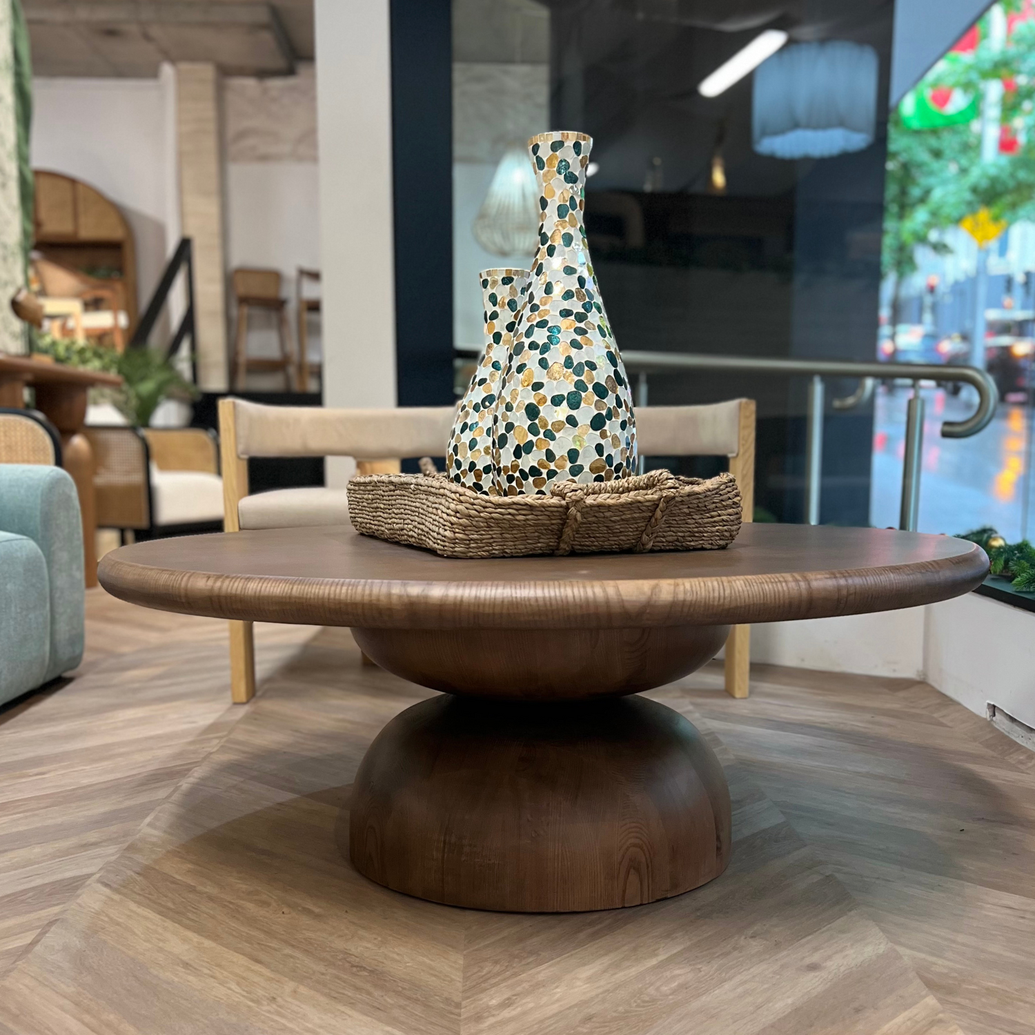 Baobab Wood Round Coffee Table - Ready to Ship