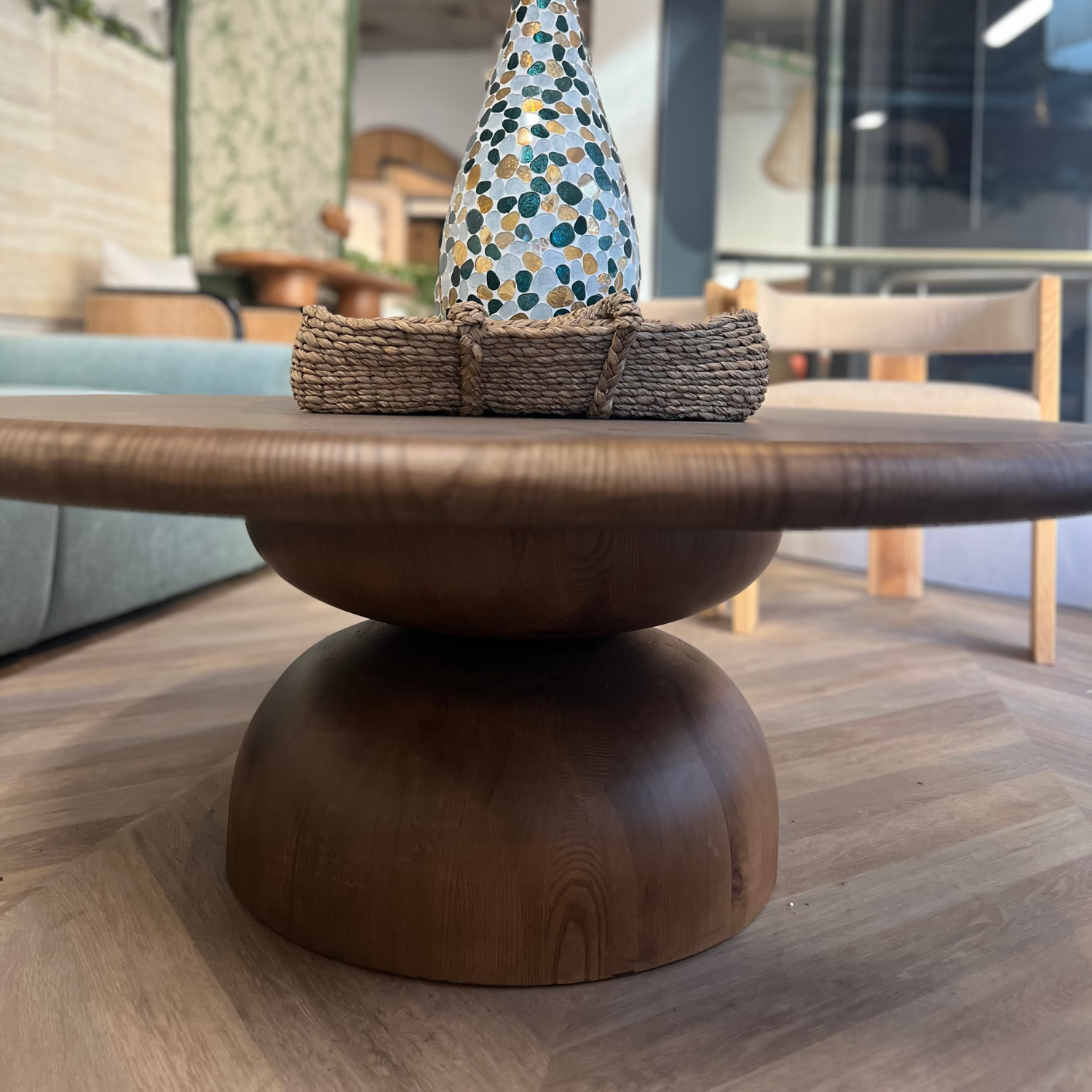 Baobab Wood Round Coffee Table - Ready to Ship