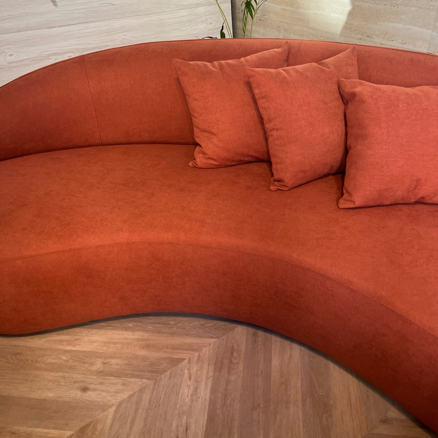 Bellagio Sofa Curved Sofa - Terracota