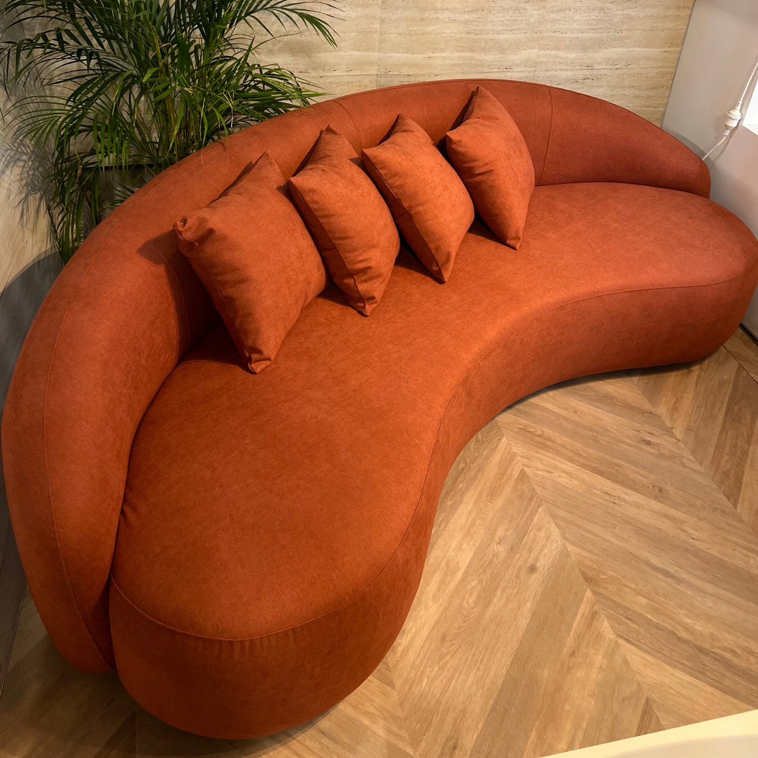 Bellagio Sofa Curved Sofa - Terracota