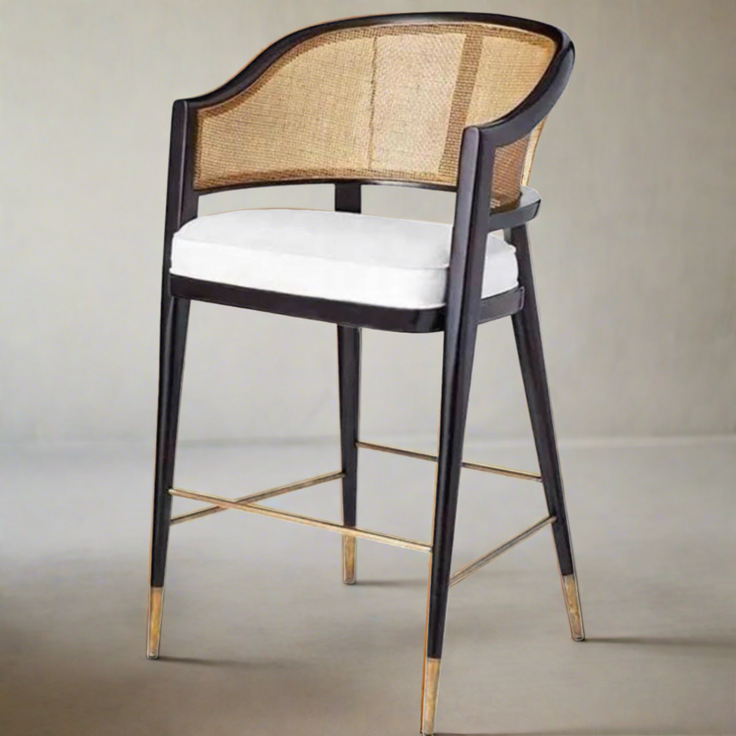 Levanto Kitchen Bar Stool Chairs - Wooden & Rattan - Ready to Ship