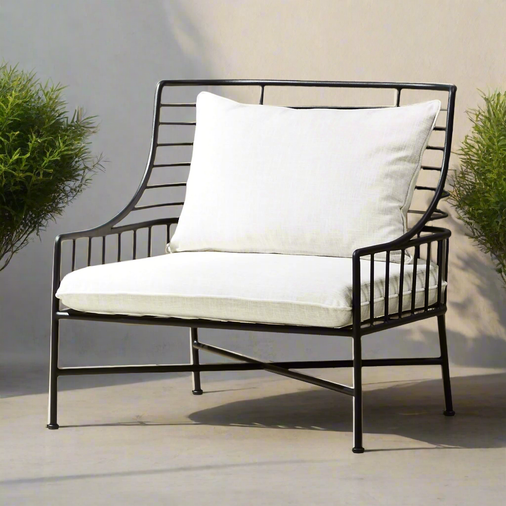 Marine’s Soul Forged Iron Frame Outdoor Armchair One Seater