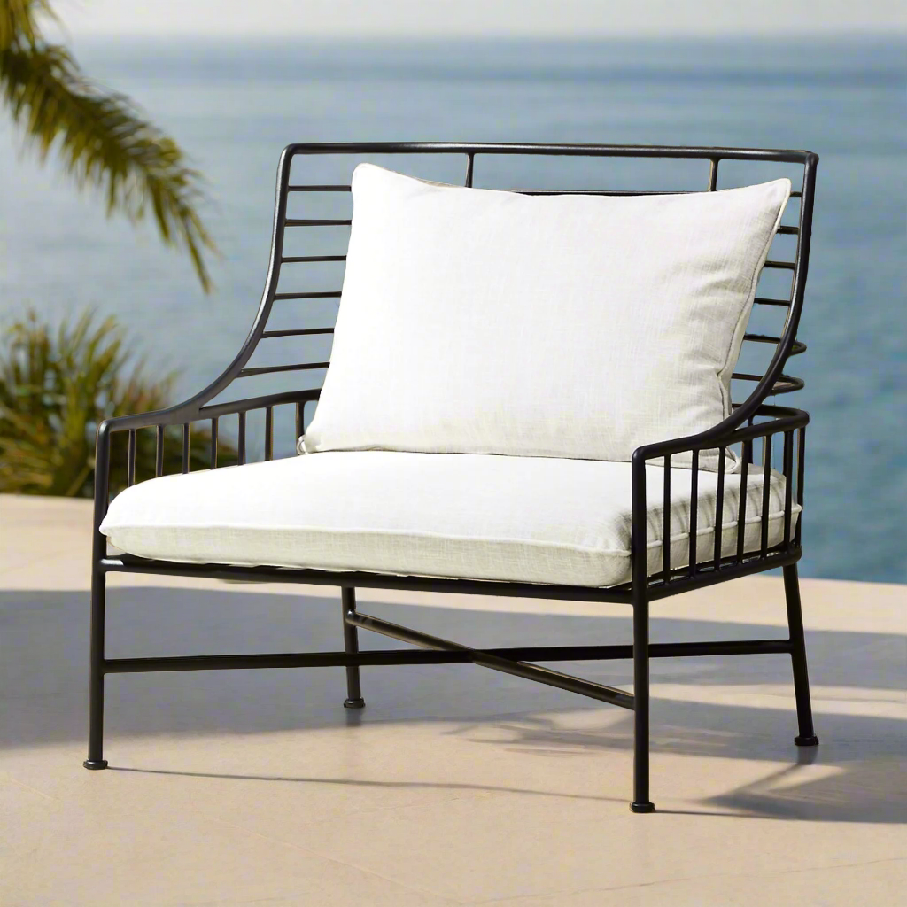 Marine’s Soul Forged Iron Frame Outdoor Armchair One Seater