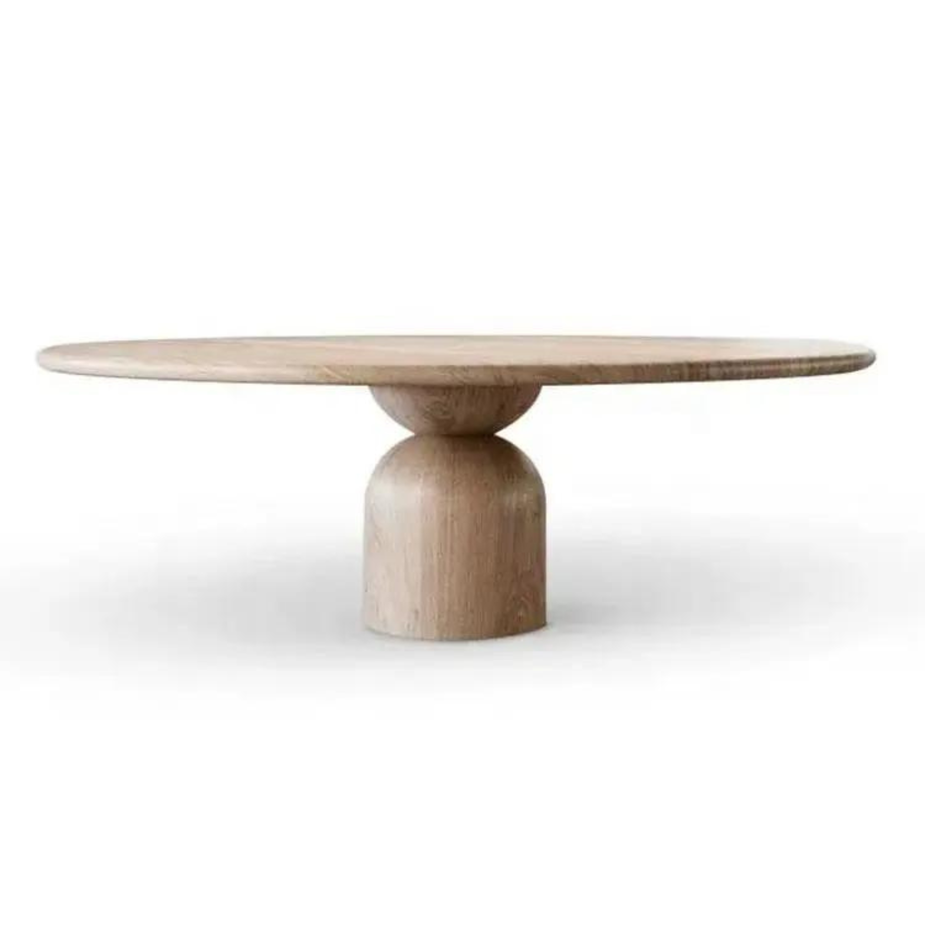 The Baobab Wood Round Dining Table - Biscuit Colour - Ready to Ship