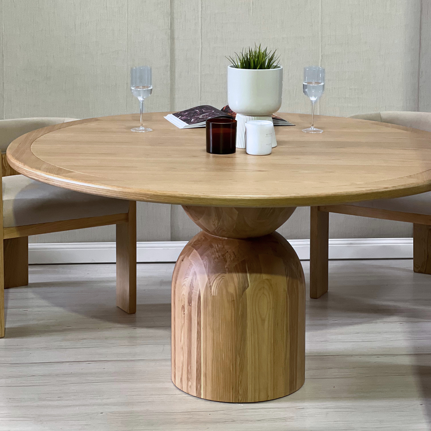 Amadora Wood Round Dining Table -  Ready to Ship