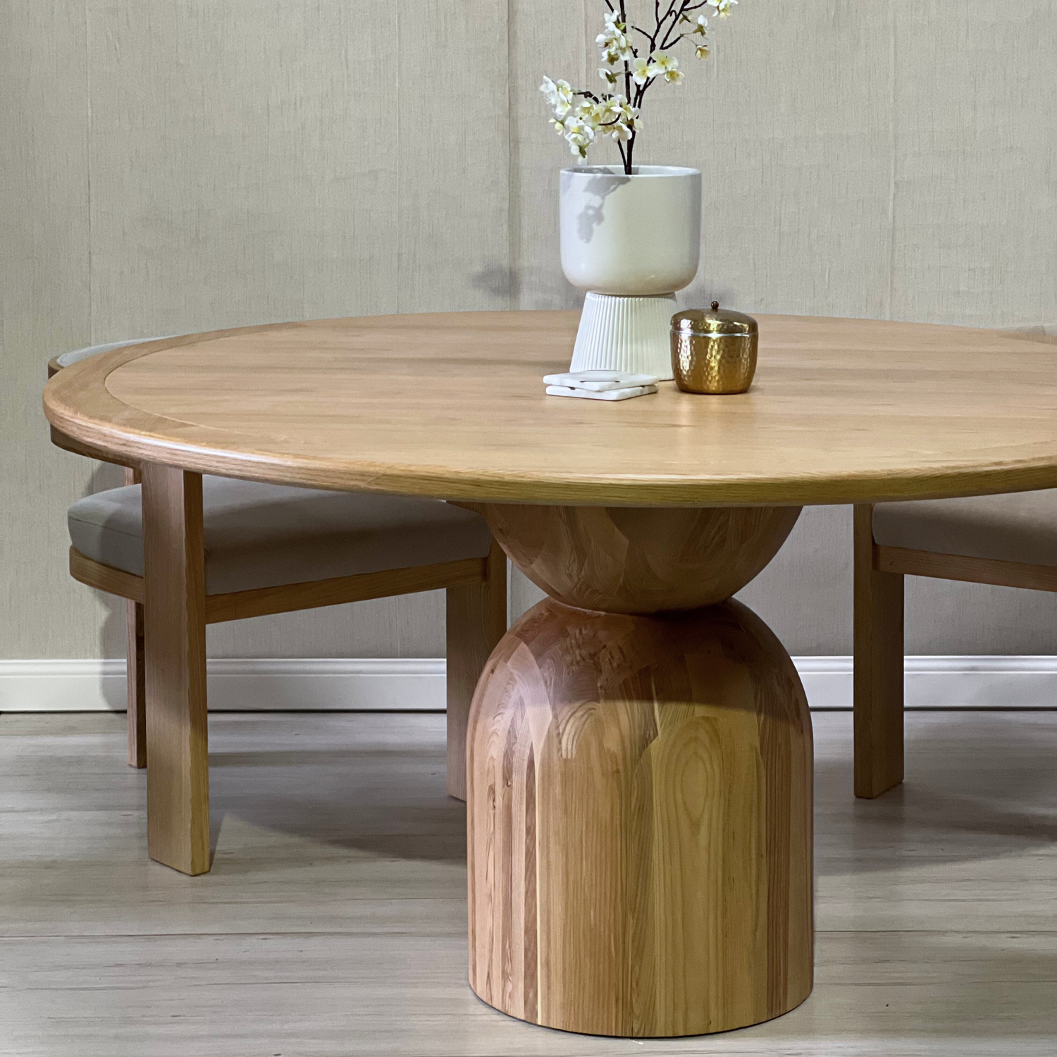 Amadora Wood Round Dining Table -  Ready to Ship