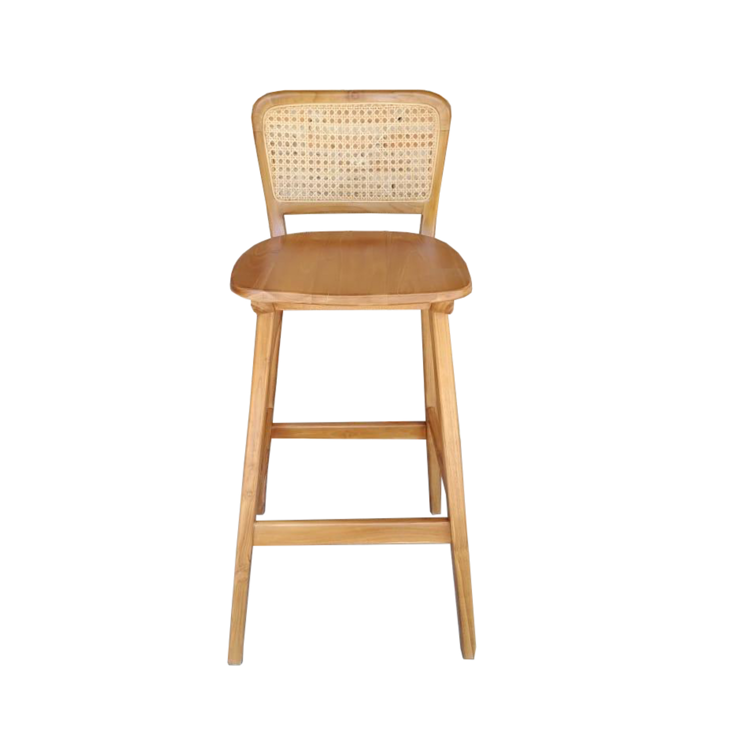 Ayana Rattan &amp; Wood Dining Bar Stool  - Natural Brown Colour -  Ready to Ship