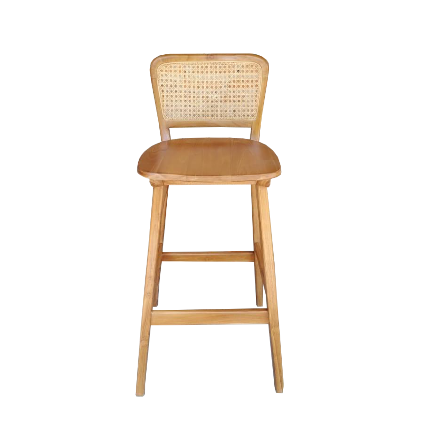 Ayana Rattan &amp; Wood Dining Bar Stool  - Natural Brown Colour -  Ready to Ship