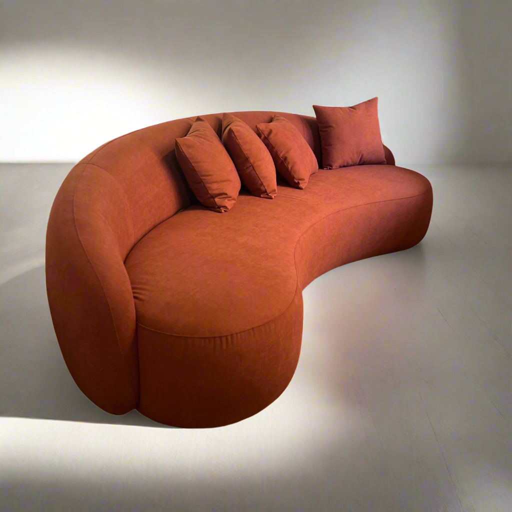 Bellagio Sofa Curved Sofa - Terracota