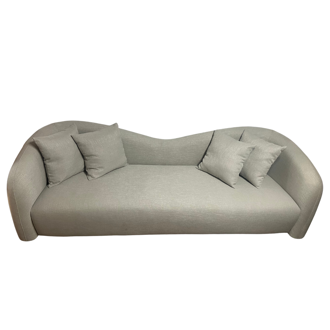 Velvienne Linen Curved Sofa - Grey