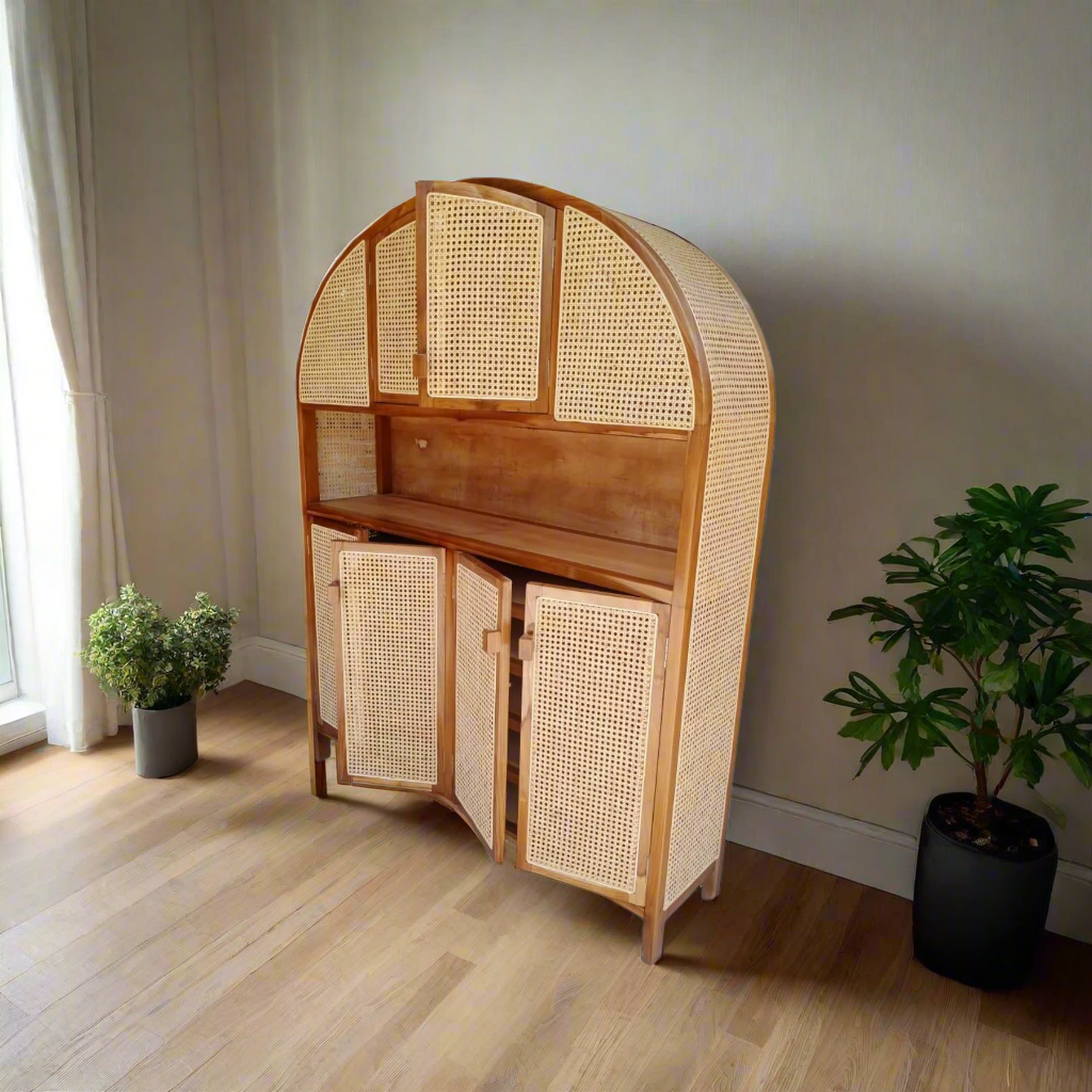 Canggu Arch Ratan Cabinet  Living Room &amp; Bedroom -  Ready to Ship