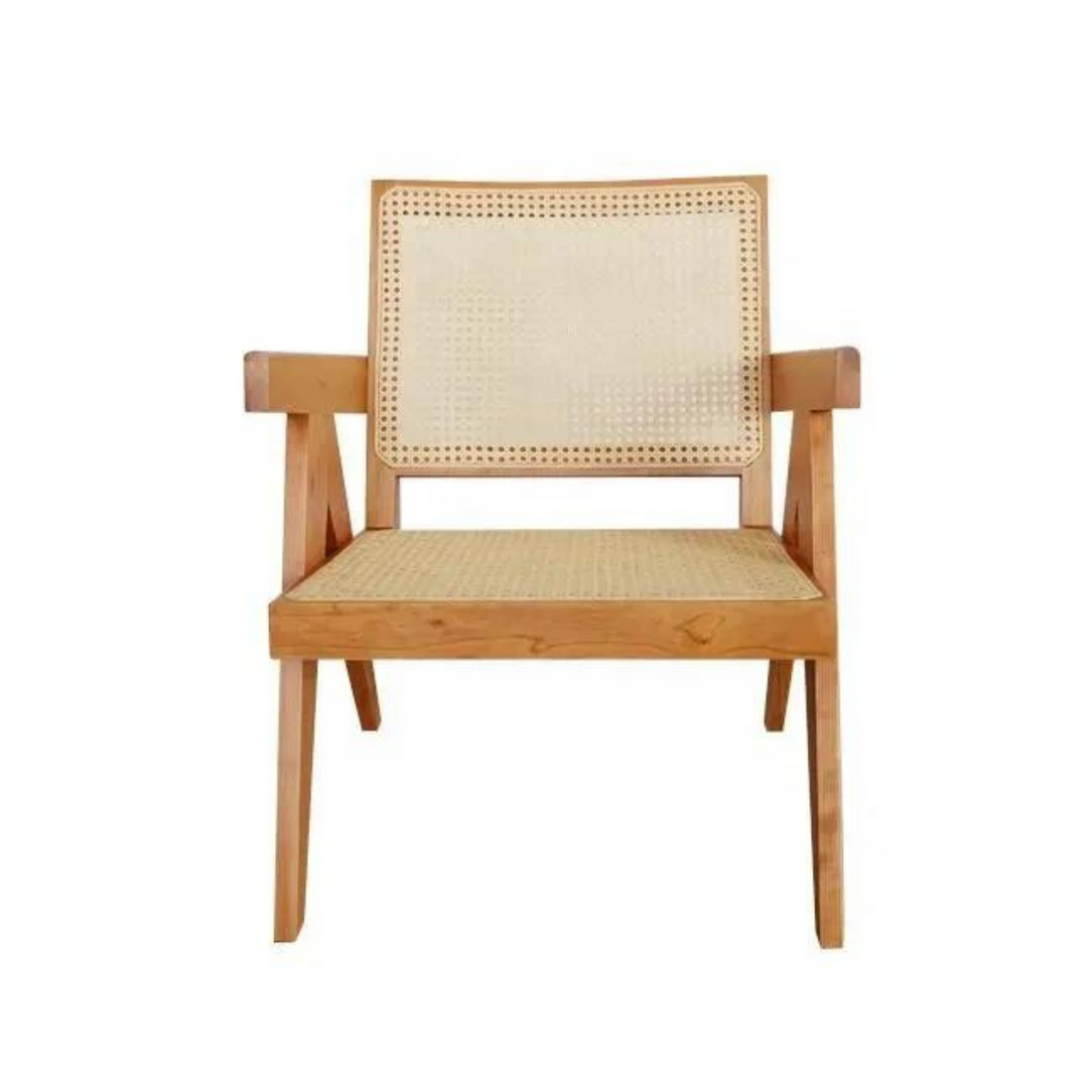 Elba Nordic Rattan &amp; Wood Dining Chair - Natural Brown Colour