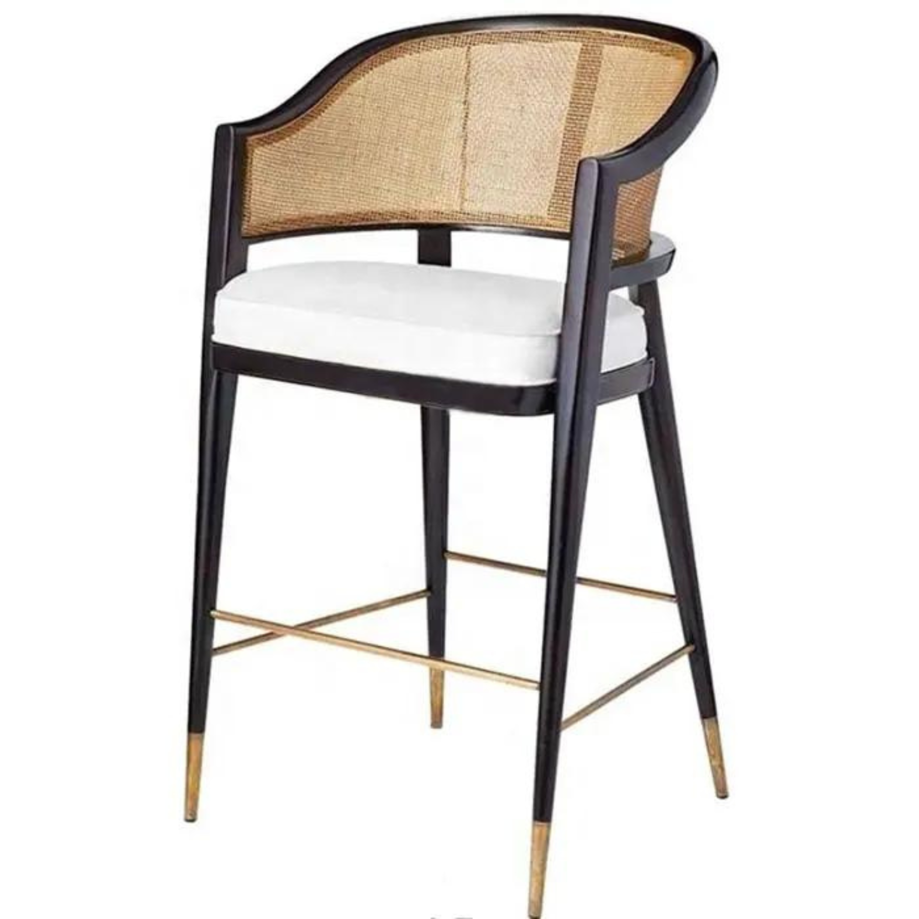 Levanto Kitchen Bar Stool Chairs - Wooden &amp; Rattan - Ready to Ship