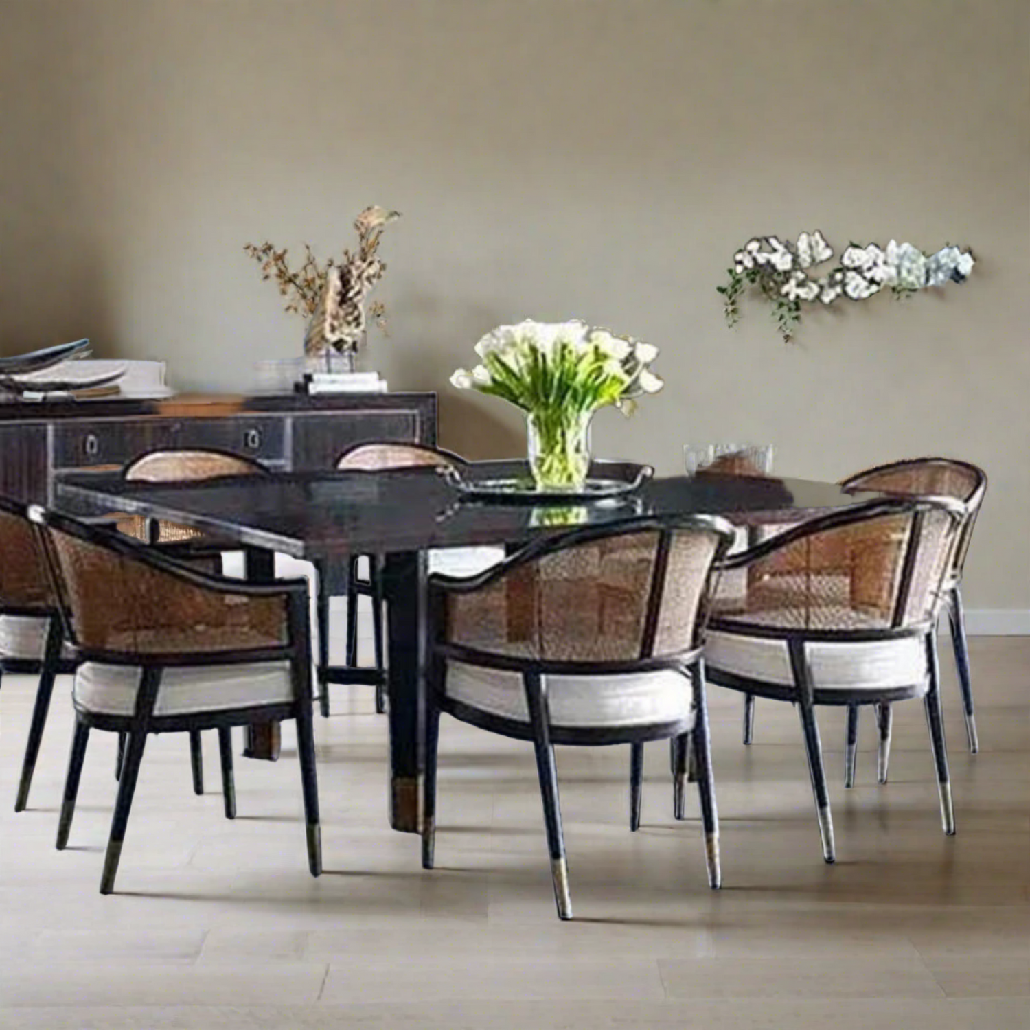 Levanto Nordic Rattan &amp; Wood Dining Chair