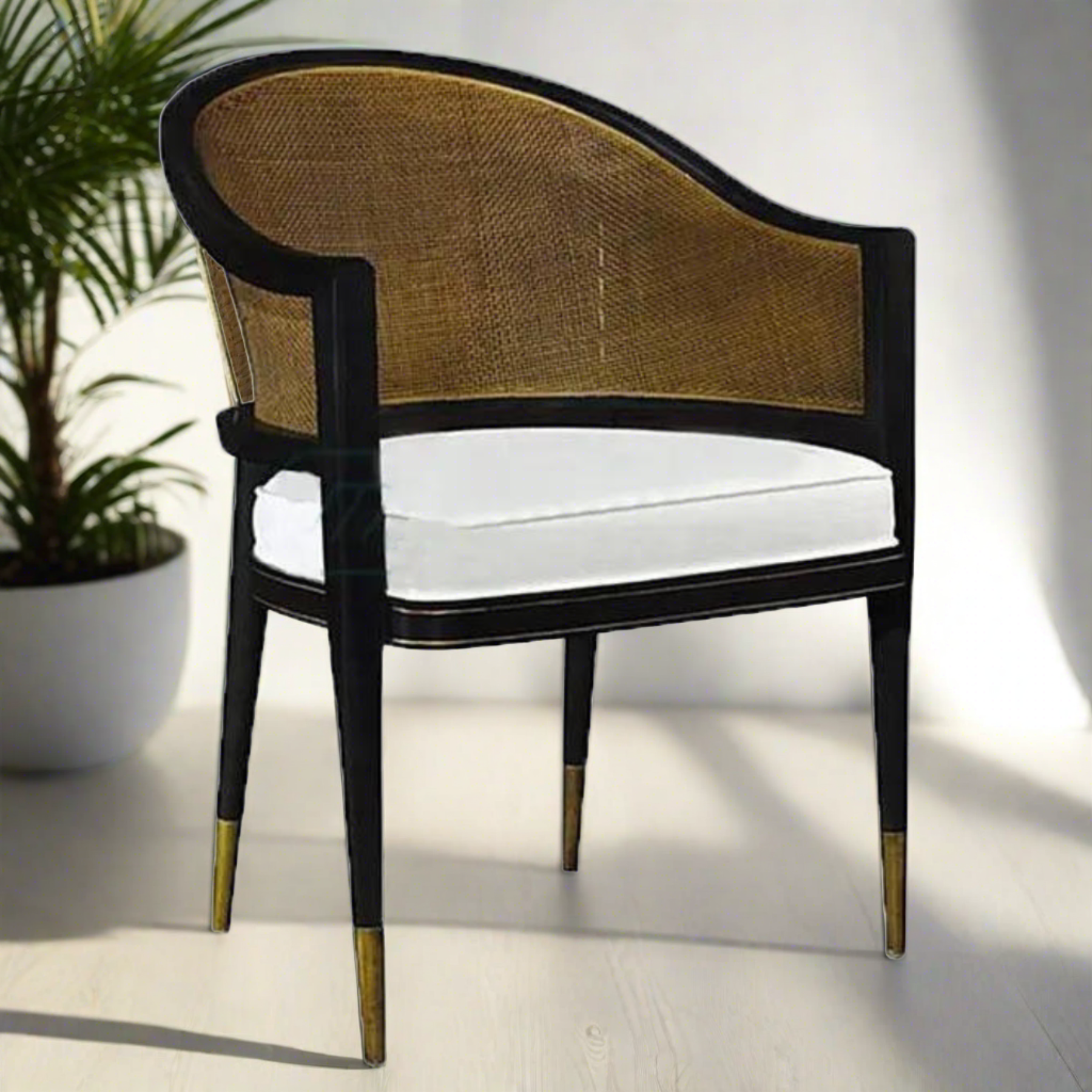 Levanto Nordic Rattan &amp; Wood Dining Chair