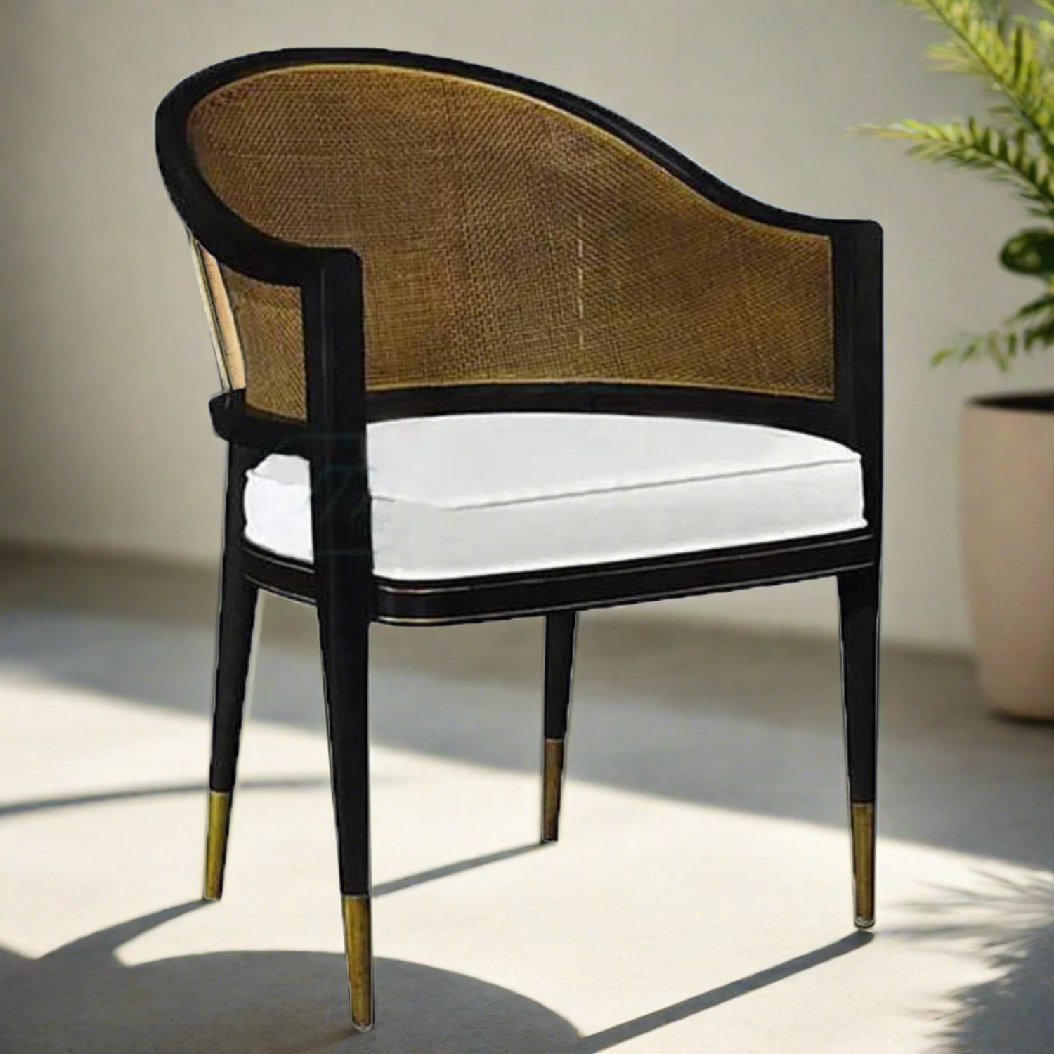 Levanto Nordic Rattan &amp; Wood Dining Chair