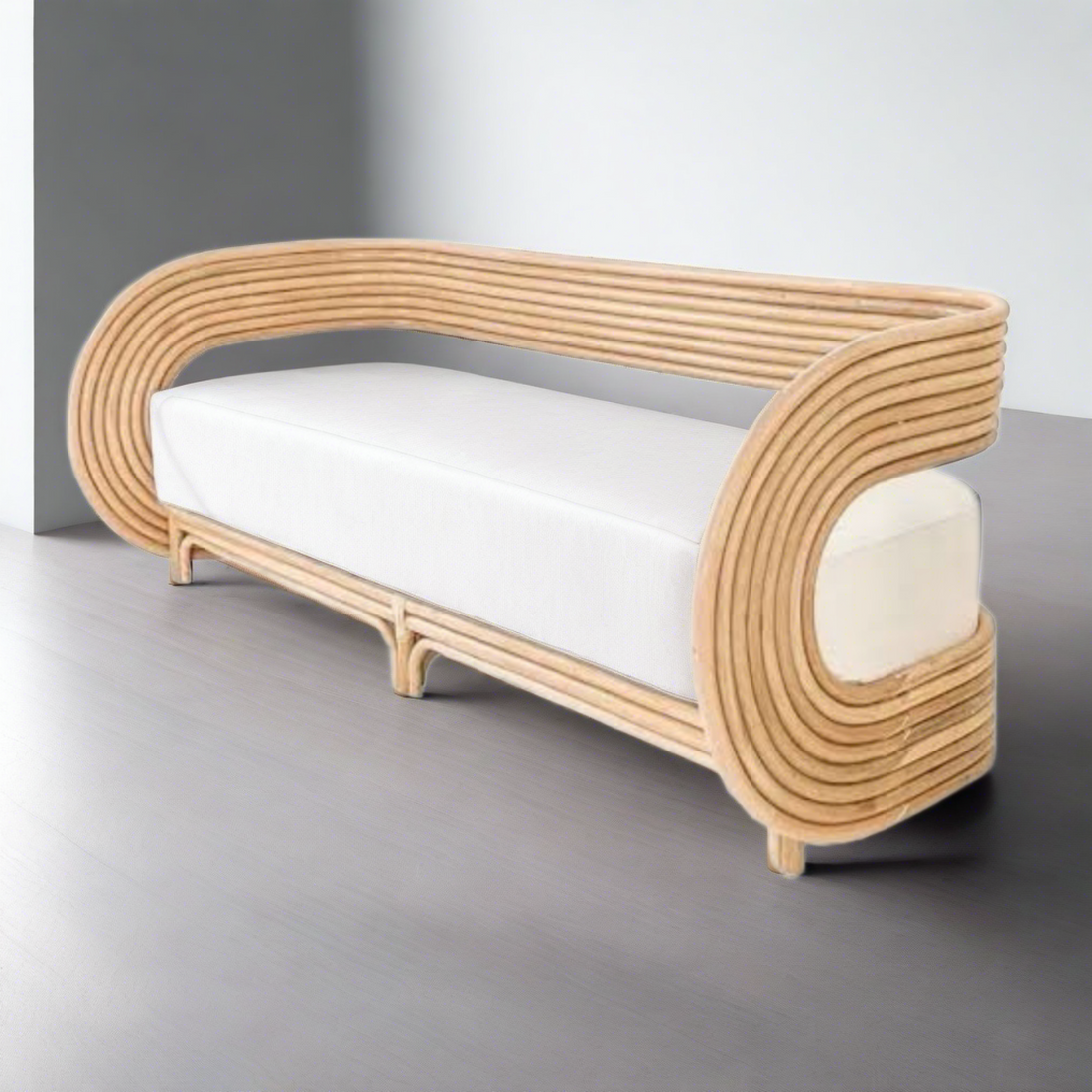 Monet Rattan Cane Curved Sofa Two Seaters