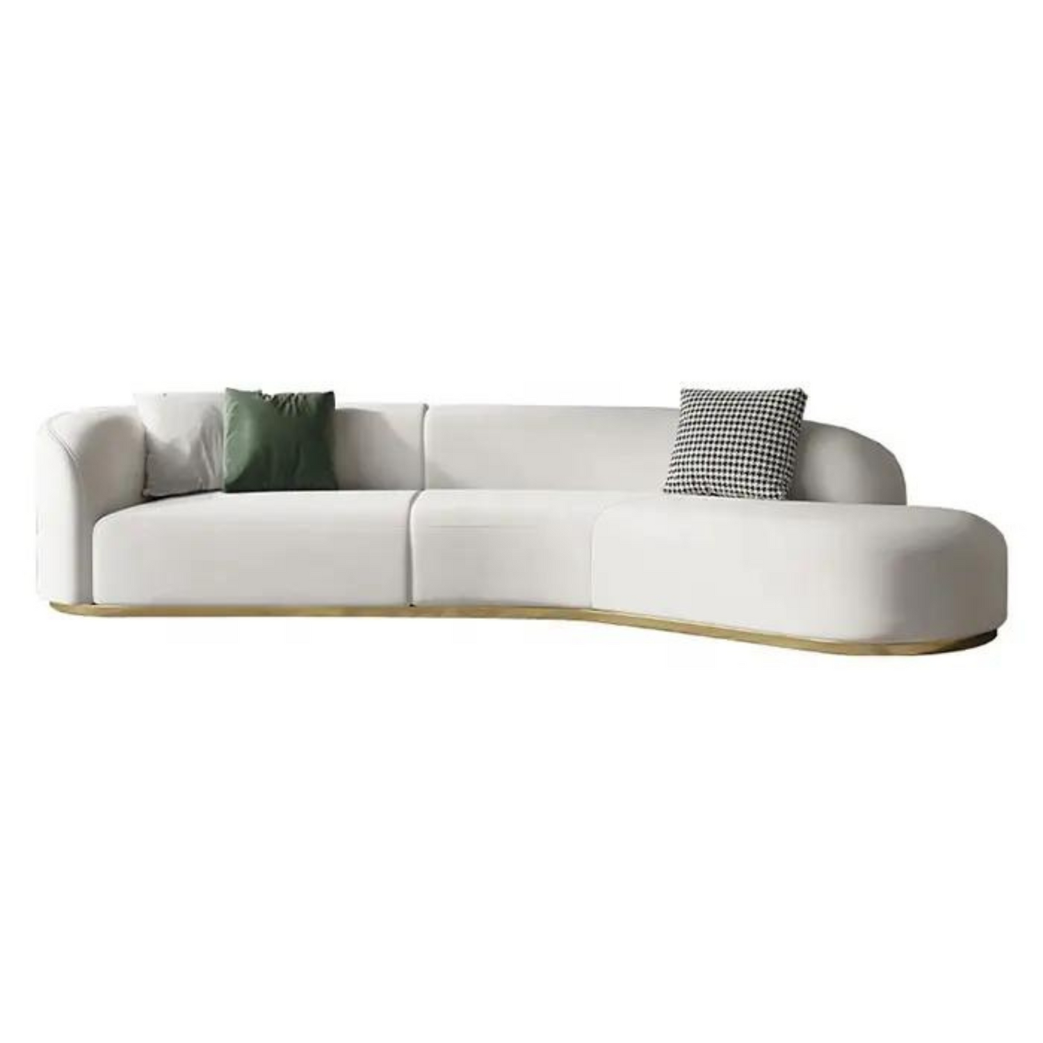 Plugia Boucle &amp; Linen Curved Sofa