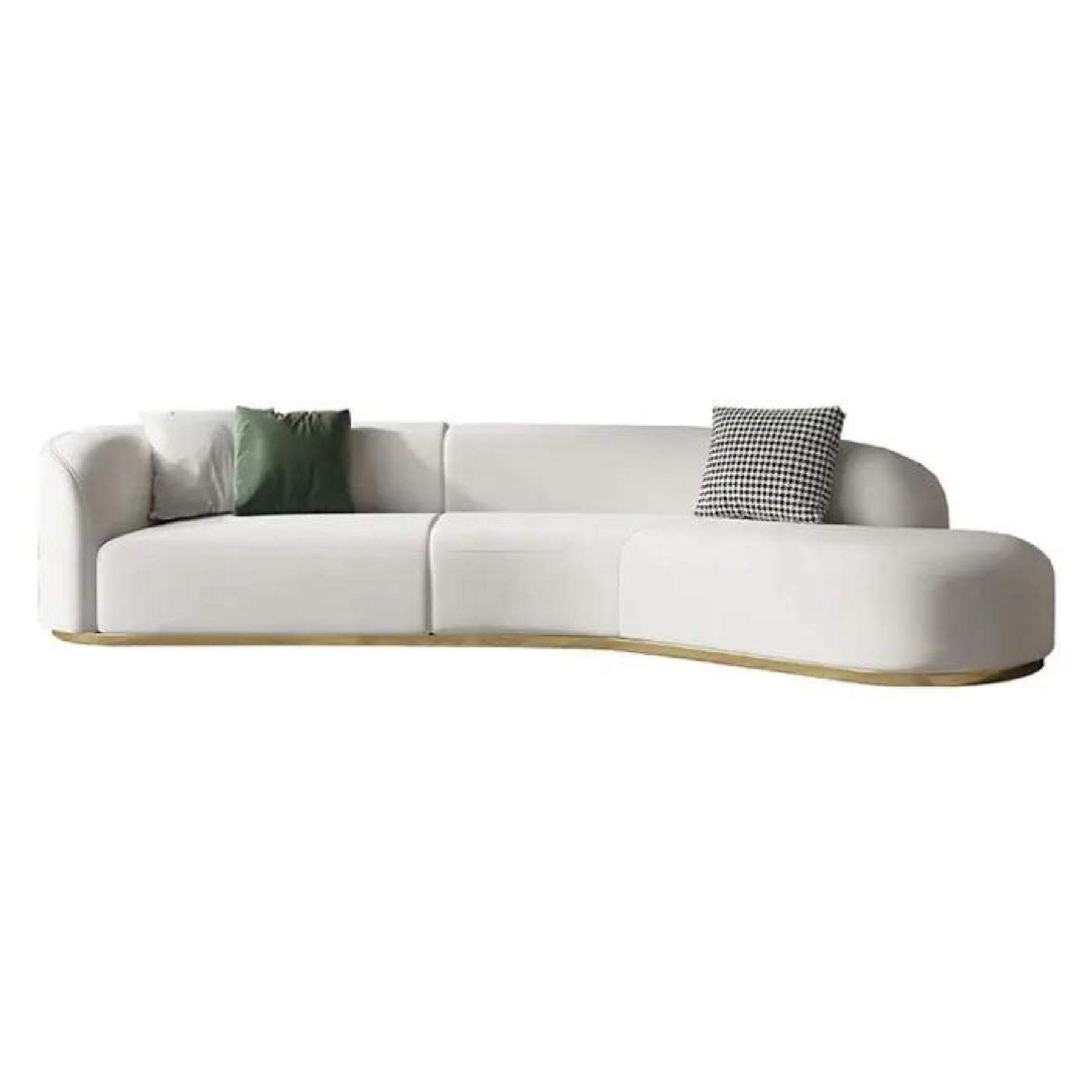 Plugia Boucle &amp; Linen Curved Sofa