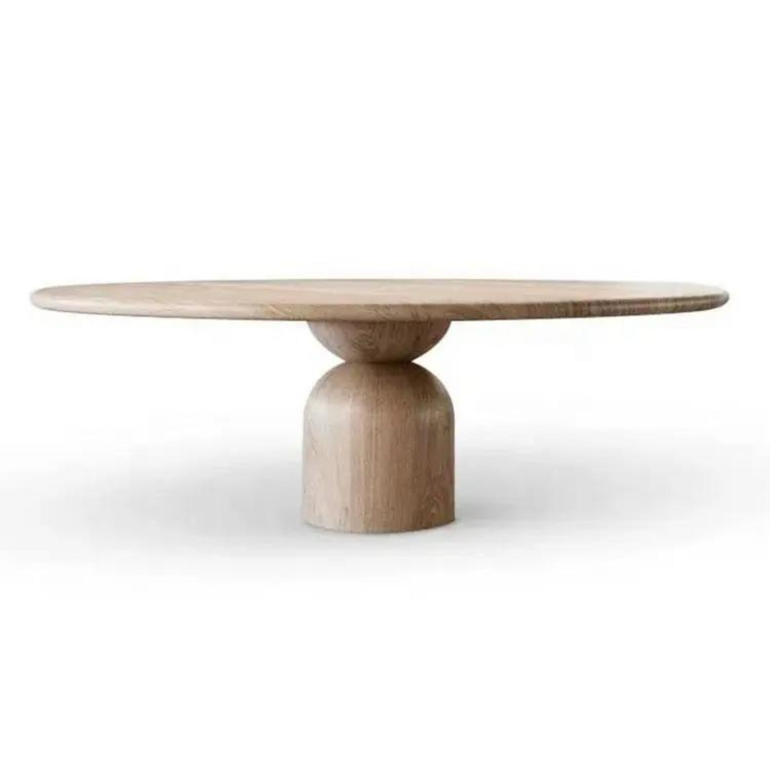The Baobab Wood Round Dining Table - Biscuit Colour - Ready to Ship