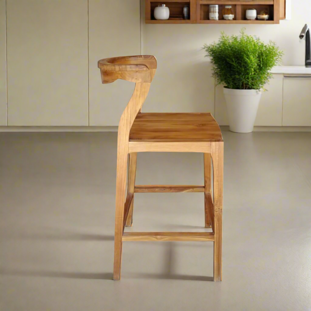 Tropika Rattan &amp; Wood  Bar Stool - Natural Brown Colour -  Ready to Ship