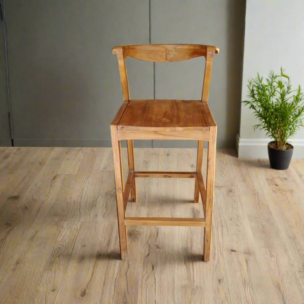 Tropika Rattan &amp; Wood  Bar Stool - Natural Brown Colour -  Ready to Ship