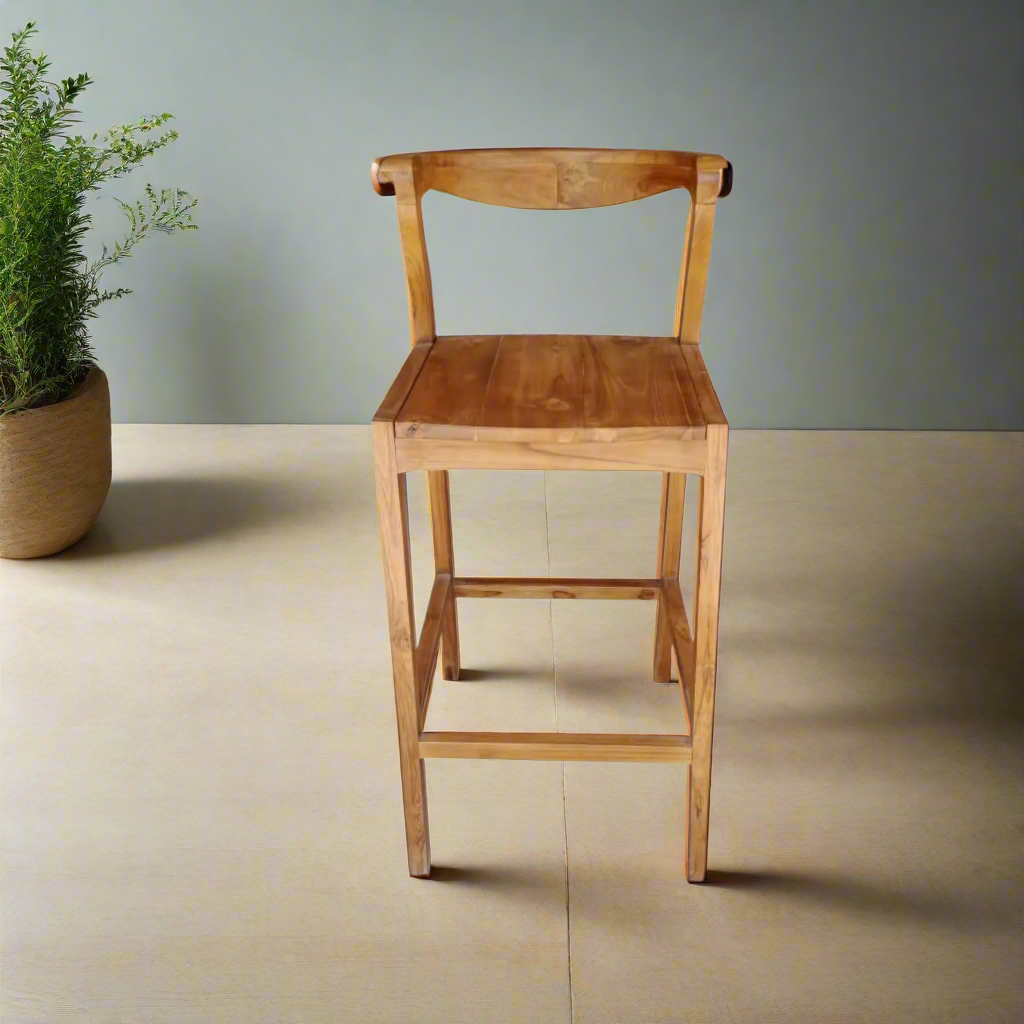 Tropika Rattan &amp; Wood  Bar Stool - Natural Brown Colour -  Ready to Ship